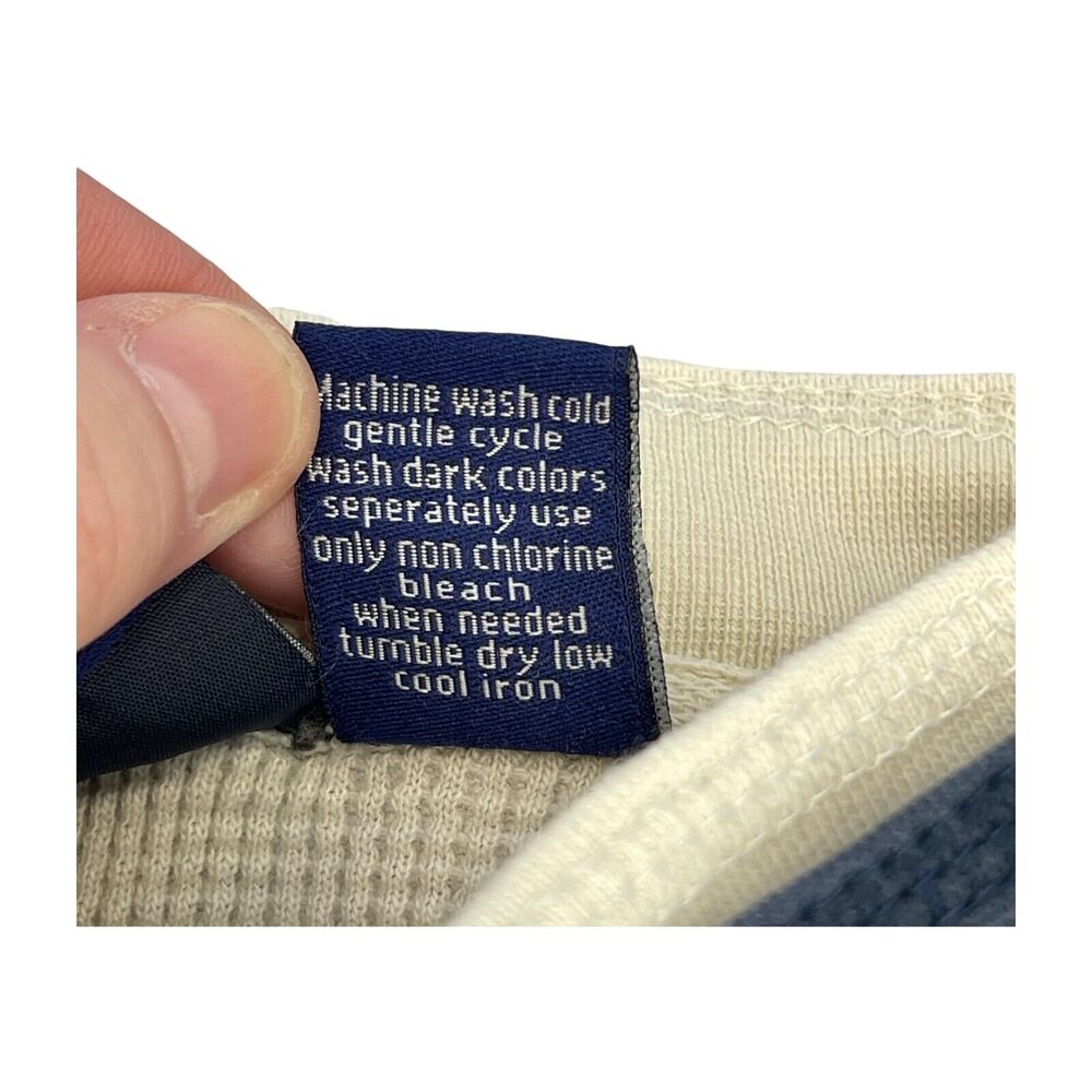 Reservoir World Wide Sweater Large Gray 100% Cotton Henley Neck Knit Long Sleeve - Picture 7 of 7